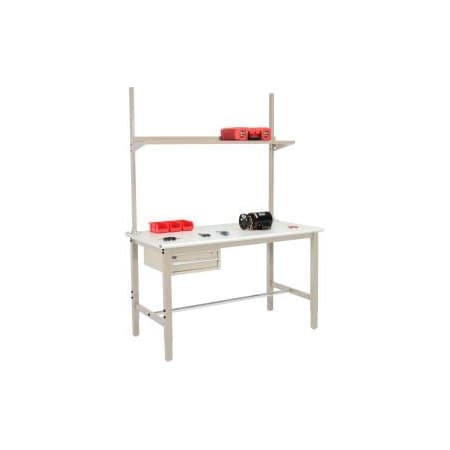Global Equipment 72x30 Production Workbench ESD Safety Edge - Drawer, Upright Shelf TN 318979TN